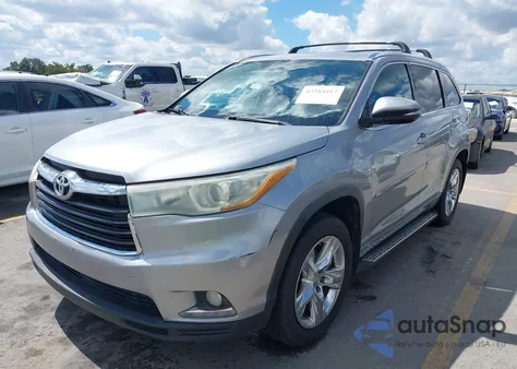 2014 Toyota Highlander Limited V6 z USA, uszkodzony, nr VIN 5TDYKRFH2ES021306